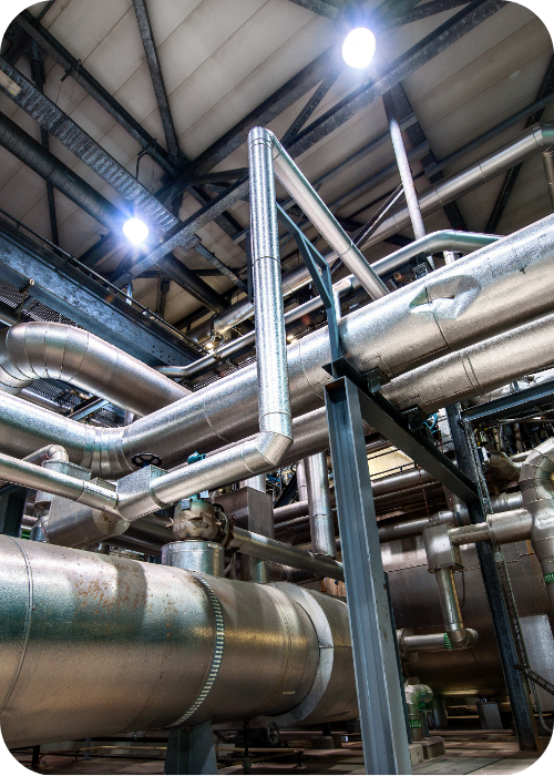 Pipes in a factory or warehouse