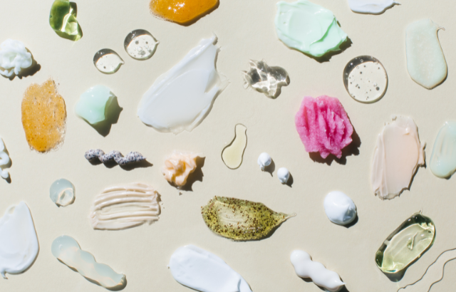 variety of serums and lotions swatches
