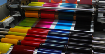 Printed paper showing colorful inks