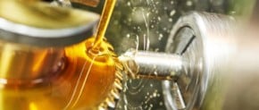 Lubricant fluid being applied to metal working equipment