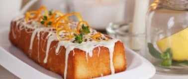 table view of a lemon loaf bread
