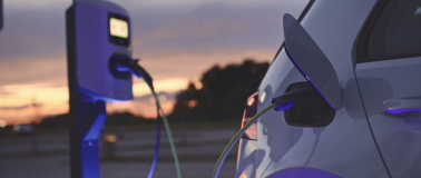 Electric car charging battery to save on fuel and energy consumption