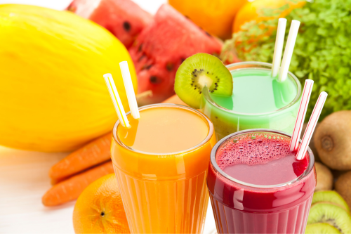 Variety of fruit juices