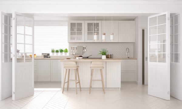 Clean kitchen with light cabinatry
