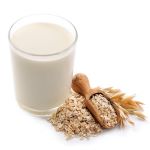 Plant-based oat milk on display