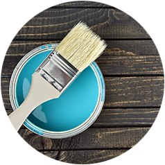 Paint bucket and paint brush