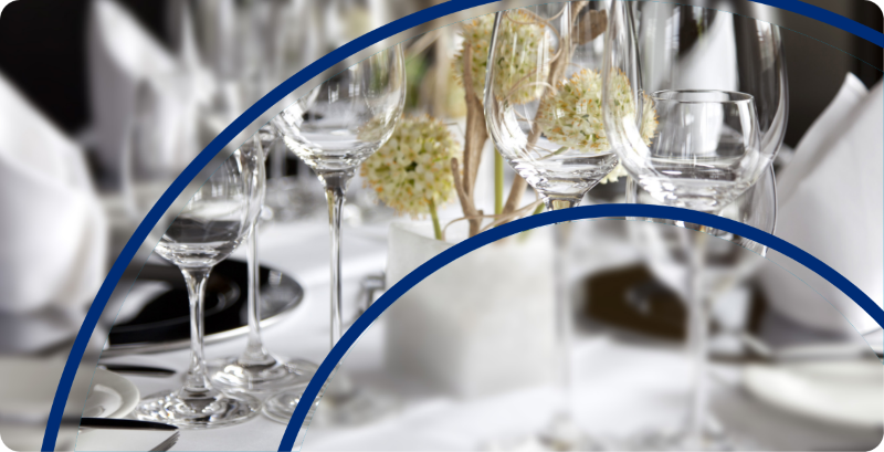 wine glasses on table setting