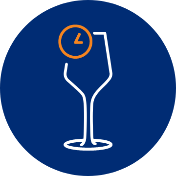 circle image displaying a wine glass with a shine