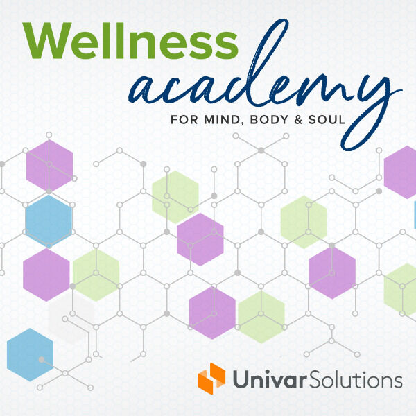 Wellness Academy podcast logo showing ingredient elements